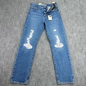 Levis Jeans Womens 25 (Fits 27x27) Premium Wedgie Straight High Rise Distressed